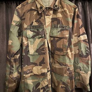 Early 90s US Army military BDU twill shirt jacket men’s small